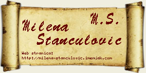 Milena Stančulović vizit kartica